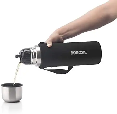 Borosil Hydra Thermo Steel Flask 1000 Ml (Black) 1