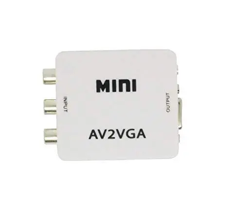 Mini Hd Av2vga Video Converter Box Av Rca Cvbs To Vga Hdtv Adapter Us(Av-To-Vga) 1