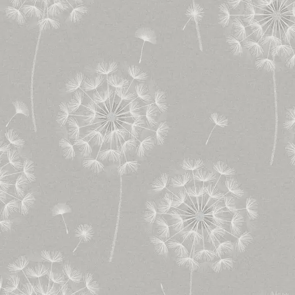 Allora Dandelion Wallpaper Grey Sample 1