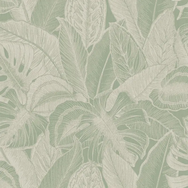 Linear Palm Leaf Tropical Wallpaper 1