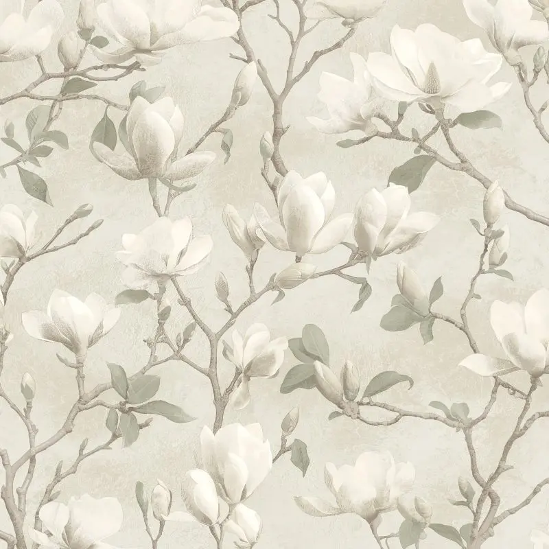 Magnolia Shimmer Wallpaper Dove Sample 1