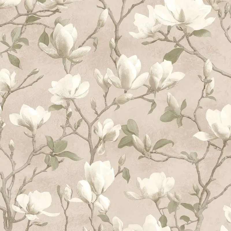 Magnolia Shimmer Wallpaper Pink Sample 1