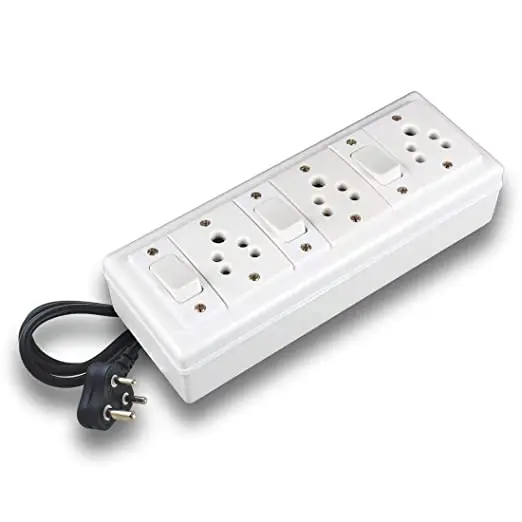 Kvam Gold 3+3 Heavy Duty Extension Cord/ Power Strip || 3 Individual Switches & Sockets || Compatible With All 2 Pin & 3 Pin Indian Plugs || 6A -240V Ac Only (4.2 Meter Cable) 1
