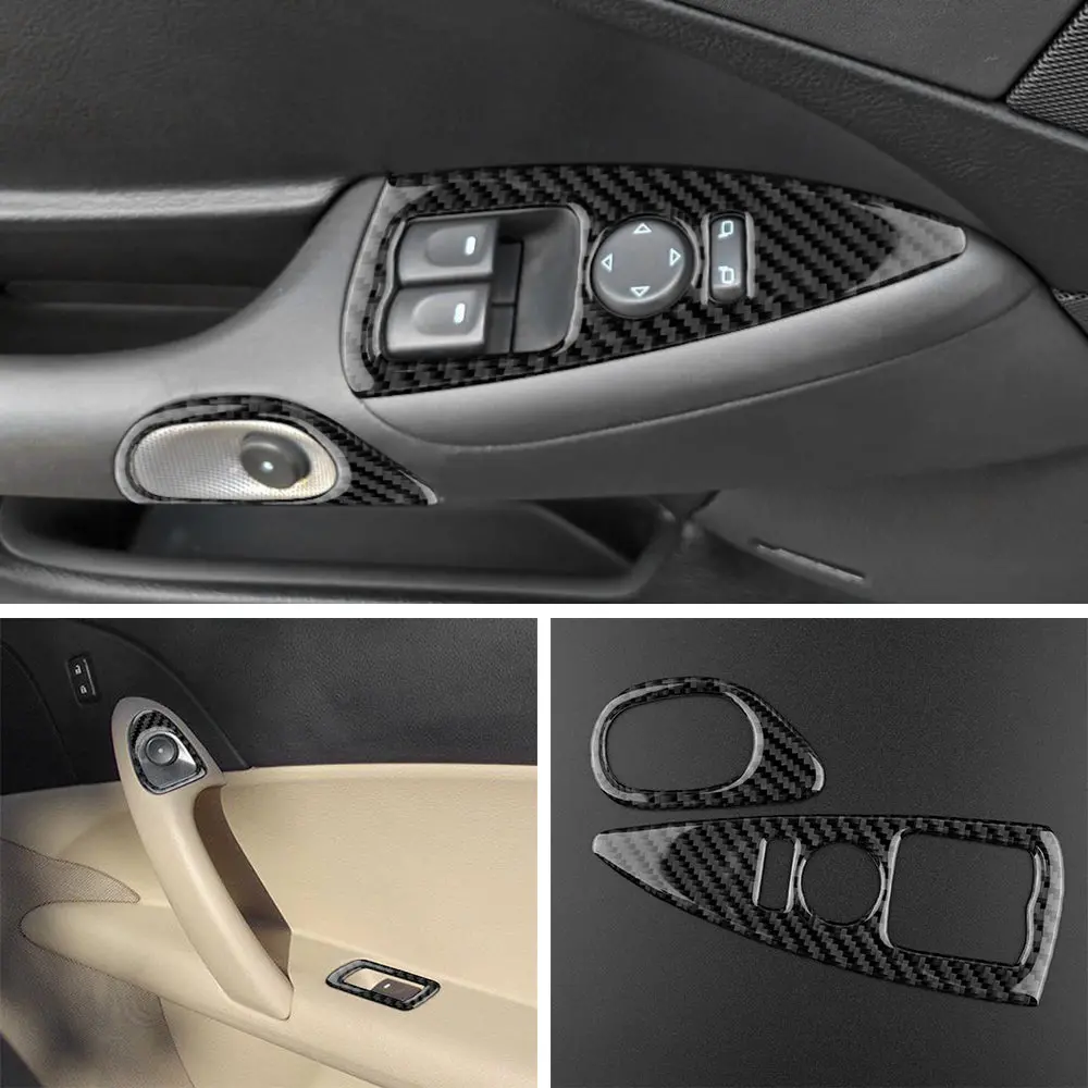 Dynacarbon™ 4 Pcs Carbon Fiber Door Control Trims For Corvette C6 2005-2007 1