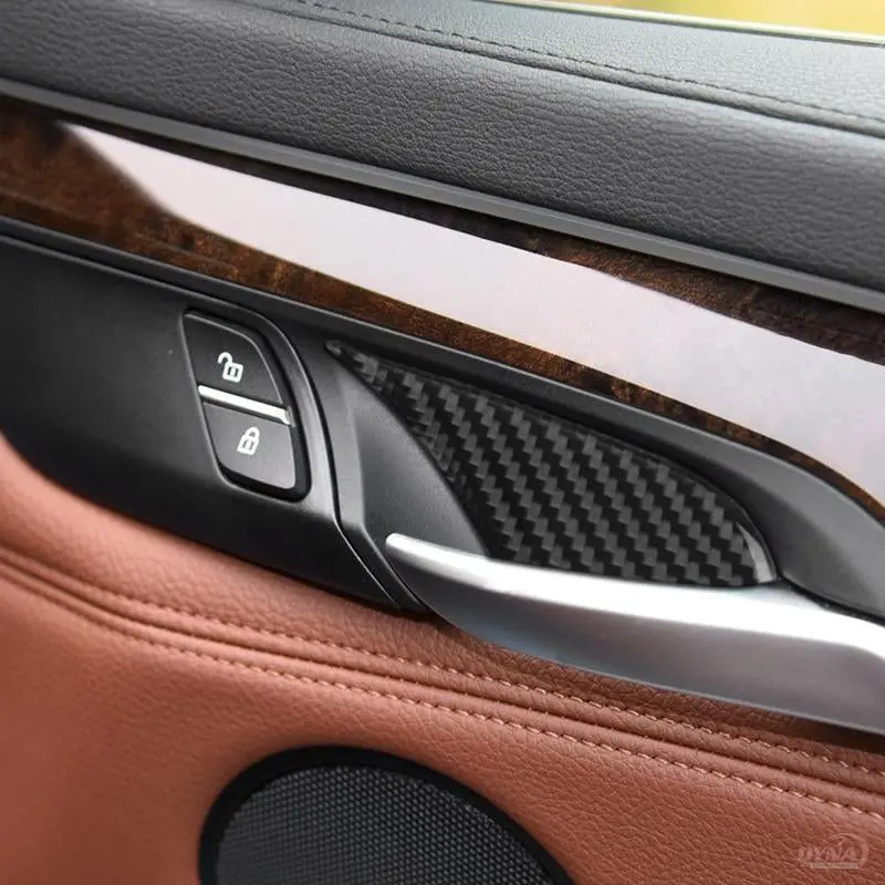 Dynacarbon™️ Carbon Fiber 4Pcs Inner Door Handle Trim Overlay For Bmw F15 X5 F16 X6 1