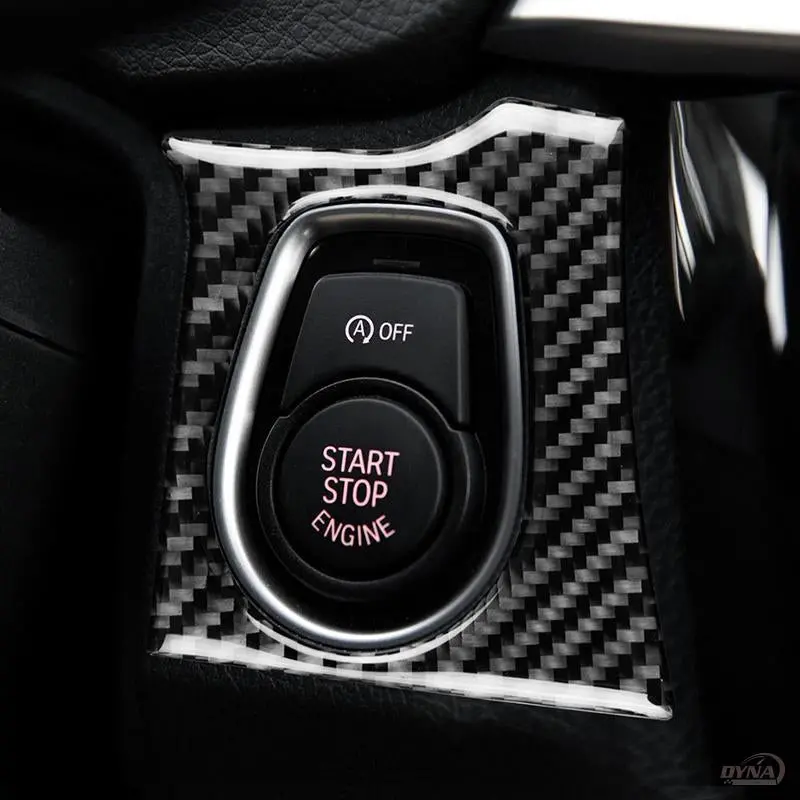 Dynacarbon™️ Carbon Fiber Start/Stop Engine Button Frame Trim Overlay For Bmw F30 F32 320I F34 Gt 3 Series 4 Series 1