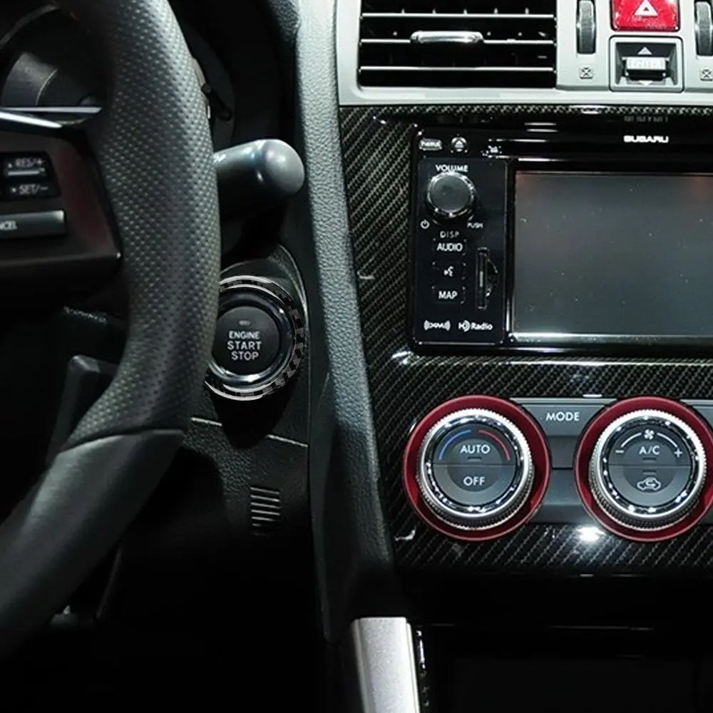 Dynacarbon™ Carbon Fiber Start Stop Button Ring Cover For Subaru Wrx 2015-2021 1