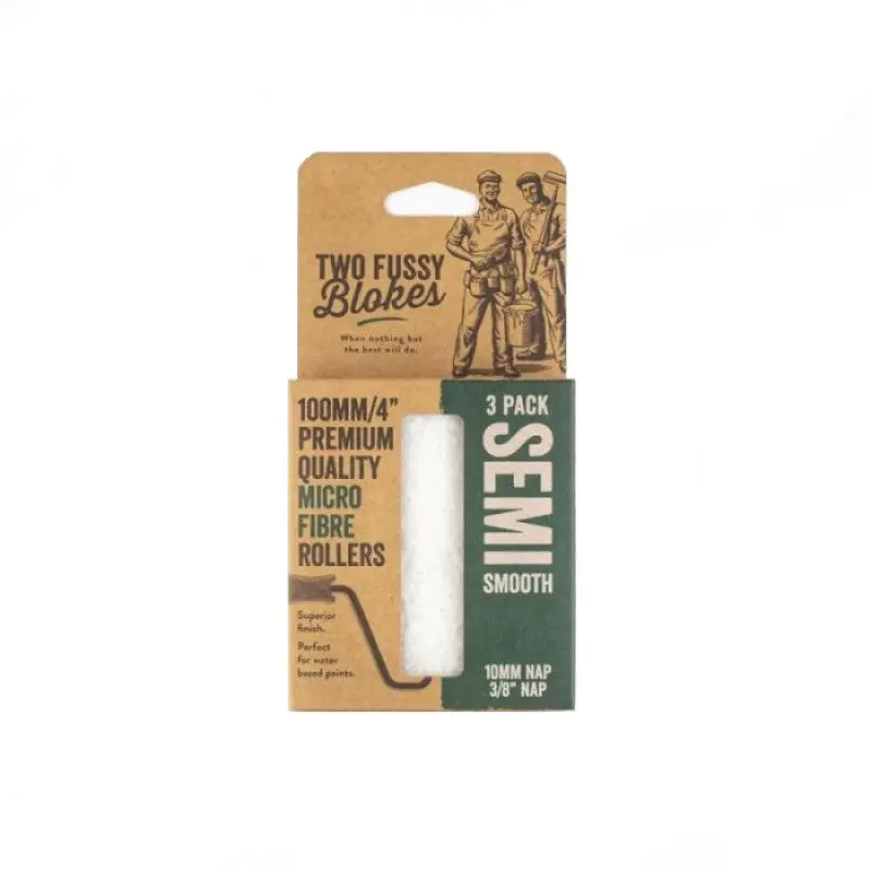 Two Fussy Blokes Microfibre Mini 4" Semi Smooth Paint Rollers - 3 Pack 1