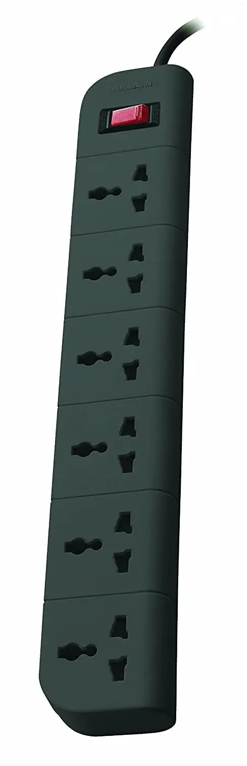 Belkin Power Strip 6-Outlet Surge Protector,2 Meter Cord For Home, Office, Travel, Computer Desktop & Charging Brick 1