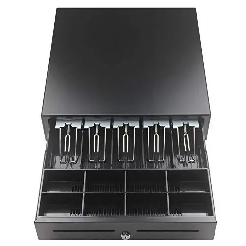 Gobbler Electronic & Manual Metal Cash Drawer For Point Of Sale (Pos) System With Coin Tray, 5 Bill / 8 Coin (Black) Cash Drawer 1