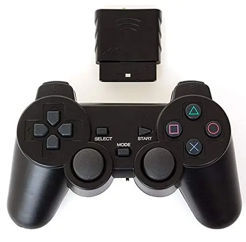 Gamezz24 Twin Vibration Wireless Analog Controller Compatible For Ps2/Ps1/Psx - 2.4G Dual Vibration Gamepad Remote Joypad With Receiver- Compatible With Play/Station2 (Batteries Not Included) 1
