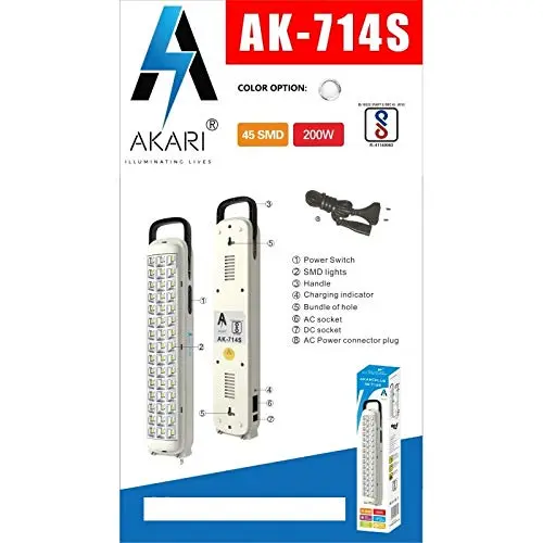 Plastic Led Smd Emergency Light, (White)Pack Of 1 1