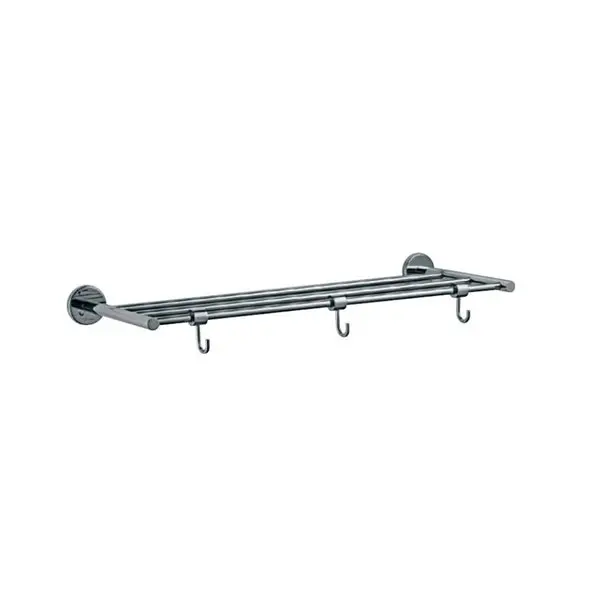 Jaquar Continental Towel Rack 600Mm Long Without Lower Hangers But With 3 Hooks, Stainless Steel Acn-Chr-1181Fhs 1