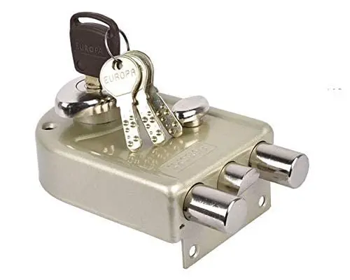 Europa 8014 Main Door Lock With Three Bolts; Common Reversible Latch Bolt For Inside/Outside Opening Doors 1