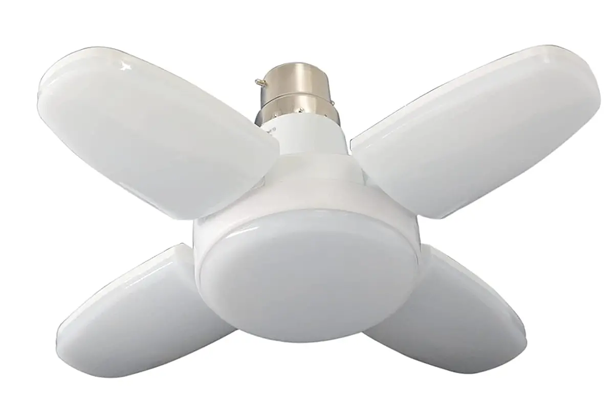 Ultra Bright 4 Blade Fan Shape 28W Led Light Bulb And B22 Holder For Home And Office Pendants (White) 1