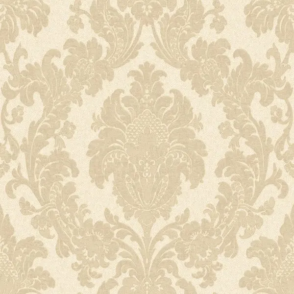 Ciara Glitter Damask Wallpaper - Cream Sample 1