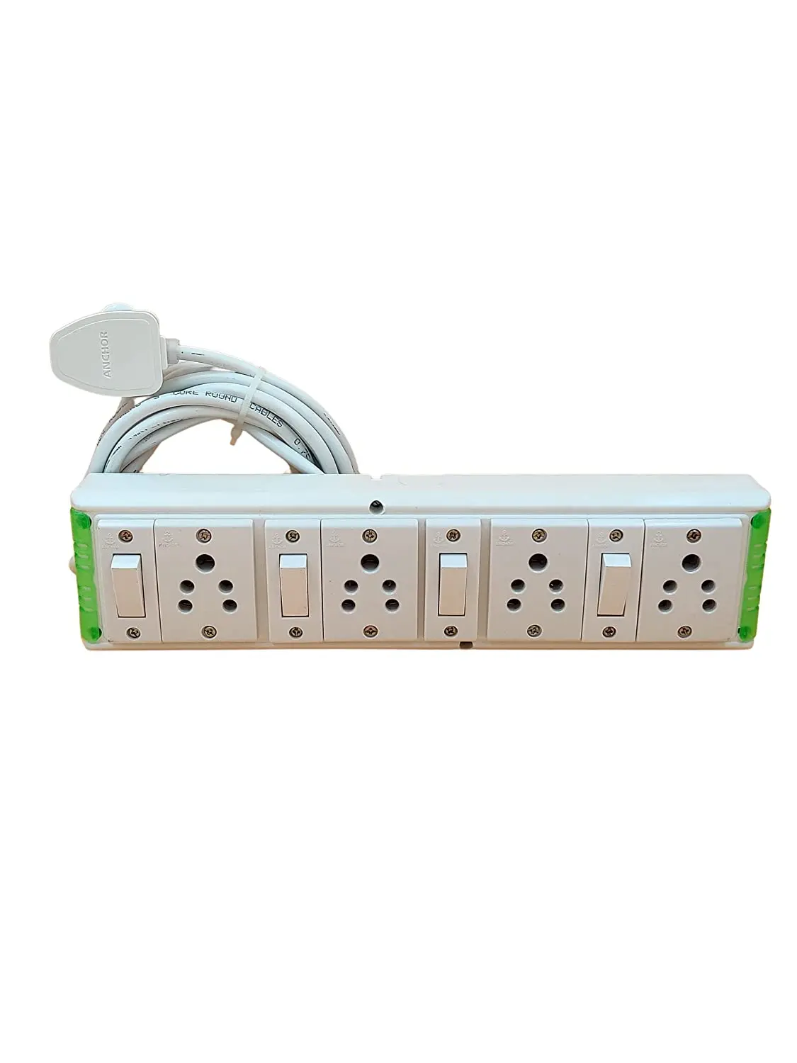 Extension Boards With Individual Switch Of 4 Sockets With 5 Meter Long Cable Pvc White 1