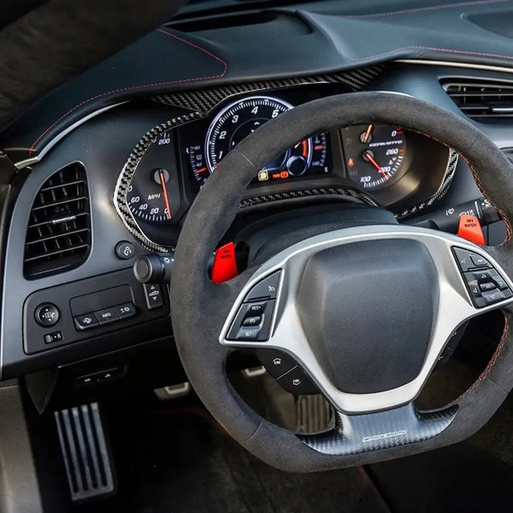 Dynacarbon™️ Carbon Fiber Speedometer Surround Trim For Chevrolet Corvette 2014-2019 1