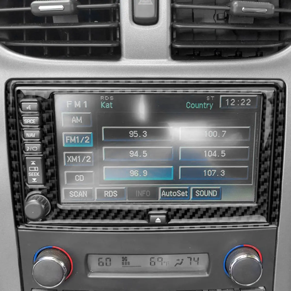Dynacarbon™ Navigation System Control Panel Trim For Corvette C6 2005-2007 1