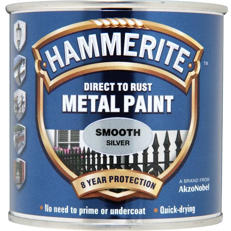 Hammerite Metal Paint Smooth - Silver 1