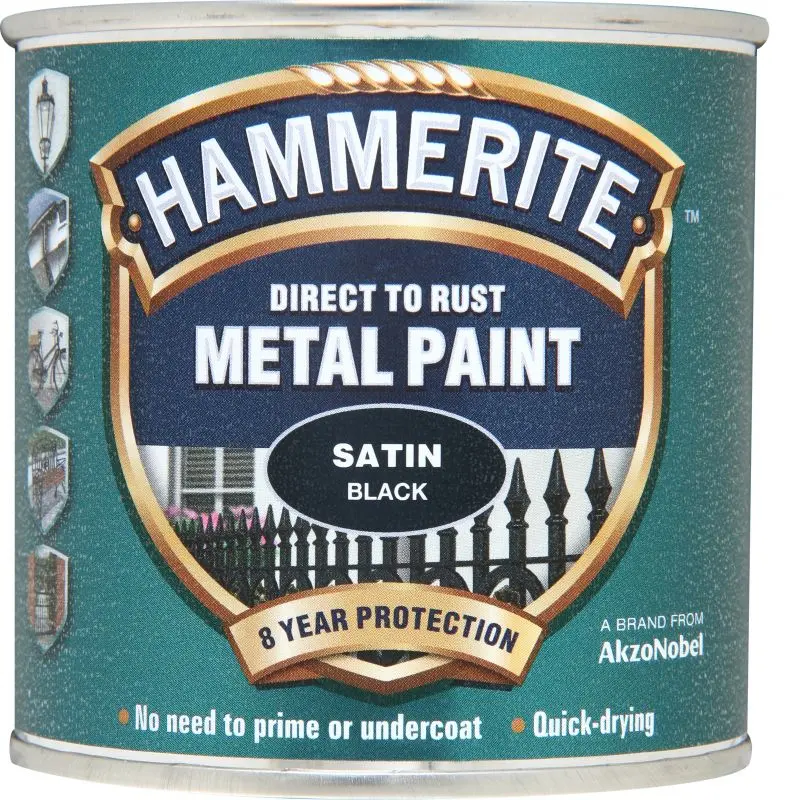 Hammerite Metal Paint - Satin Black 1