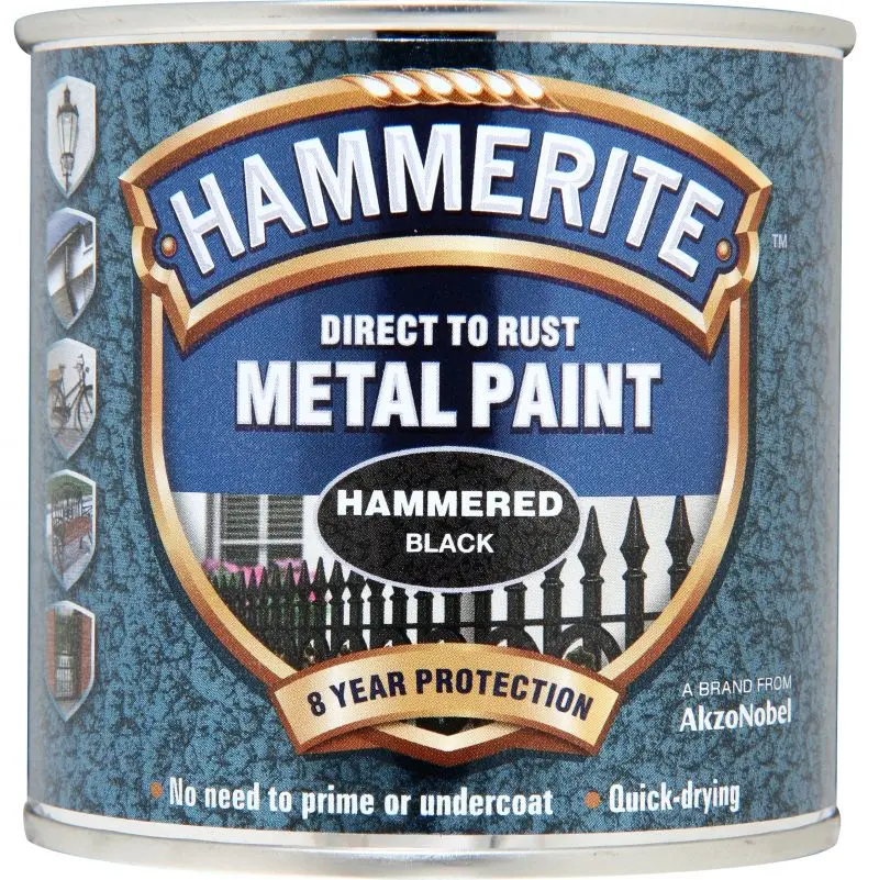 Hammerite Metal Paint - Hammered Black 1