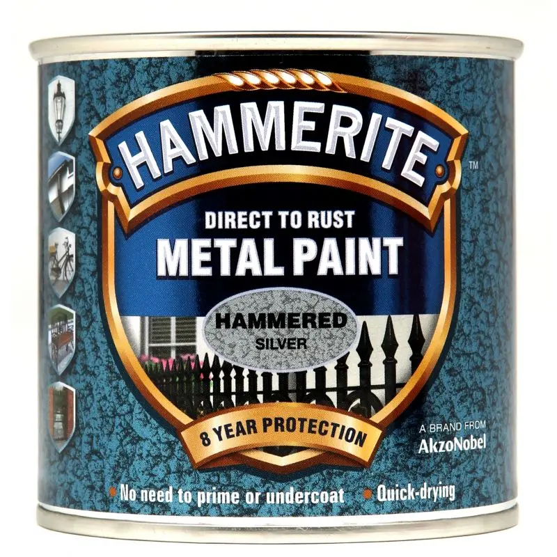 Hammerite Metal Paint - Hammered Silver 1