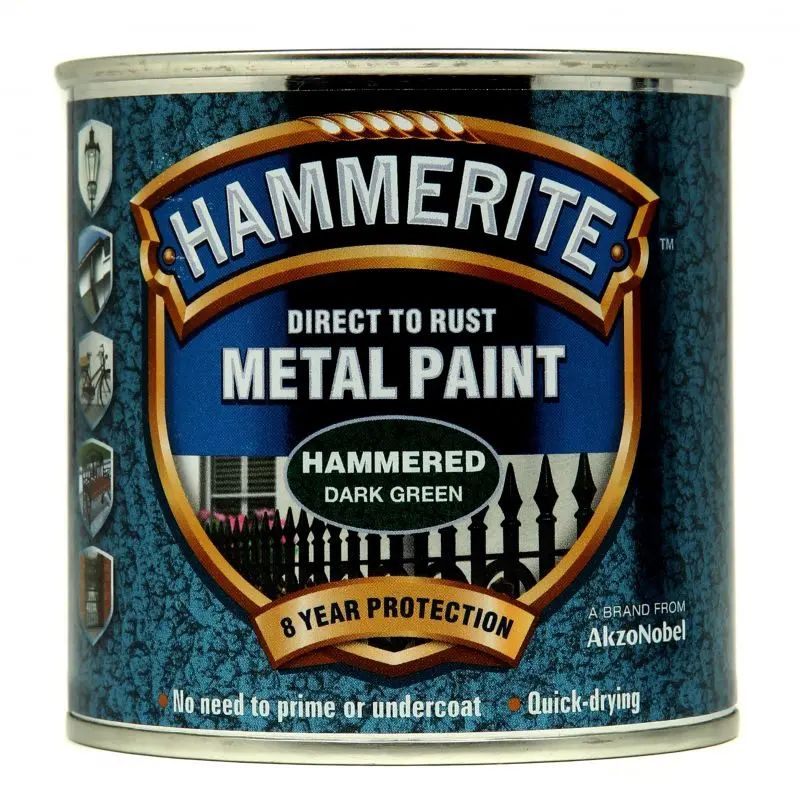 Hammerite Metal Paint - Hammered Dark Green 1