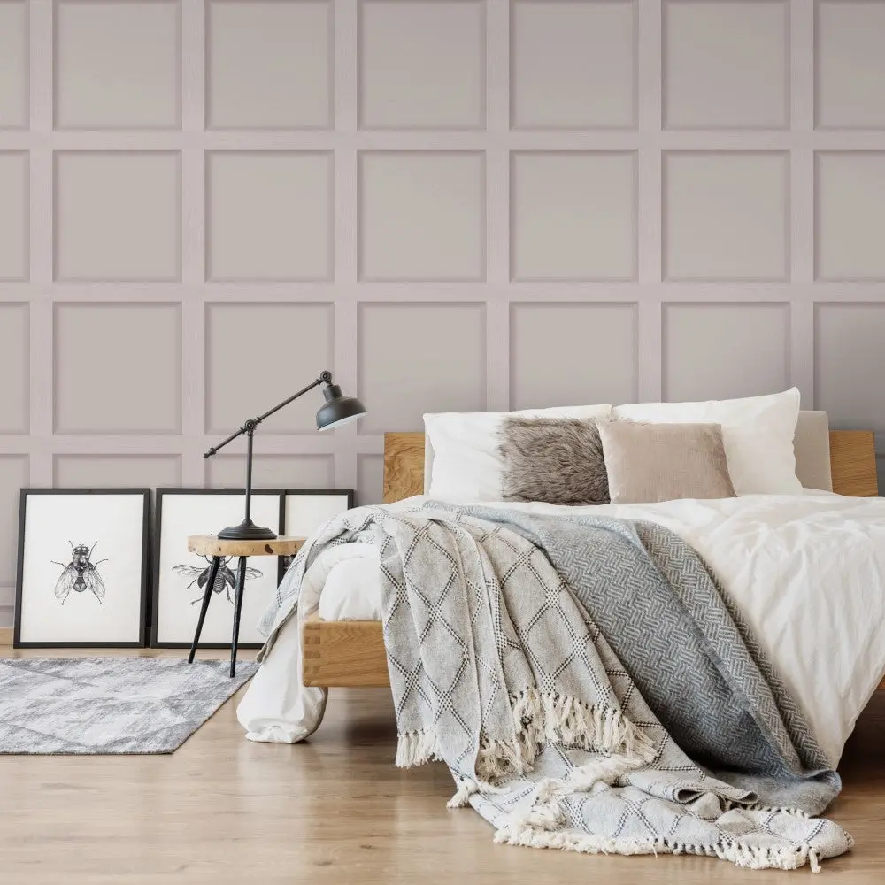 Luxury Wood Panel Wallpaper - Blush 1