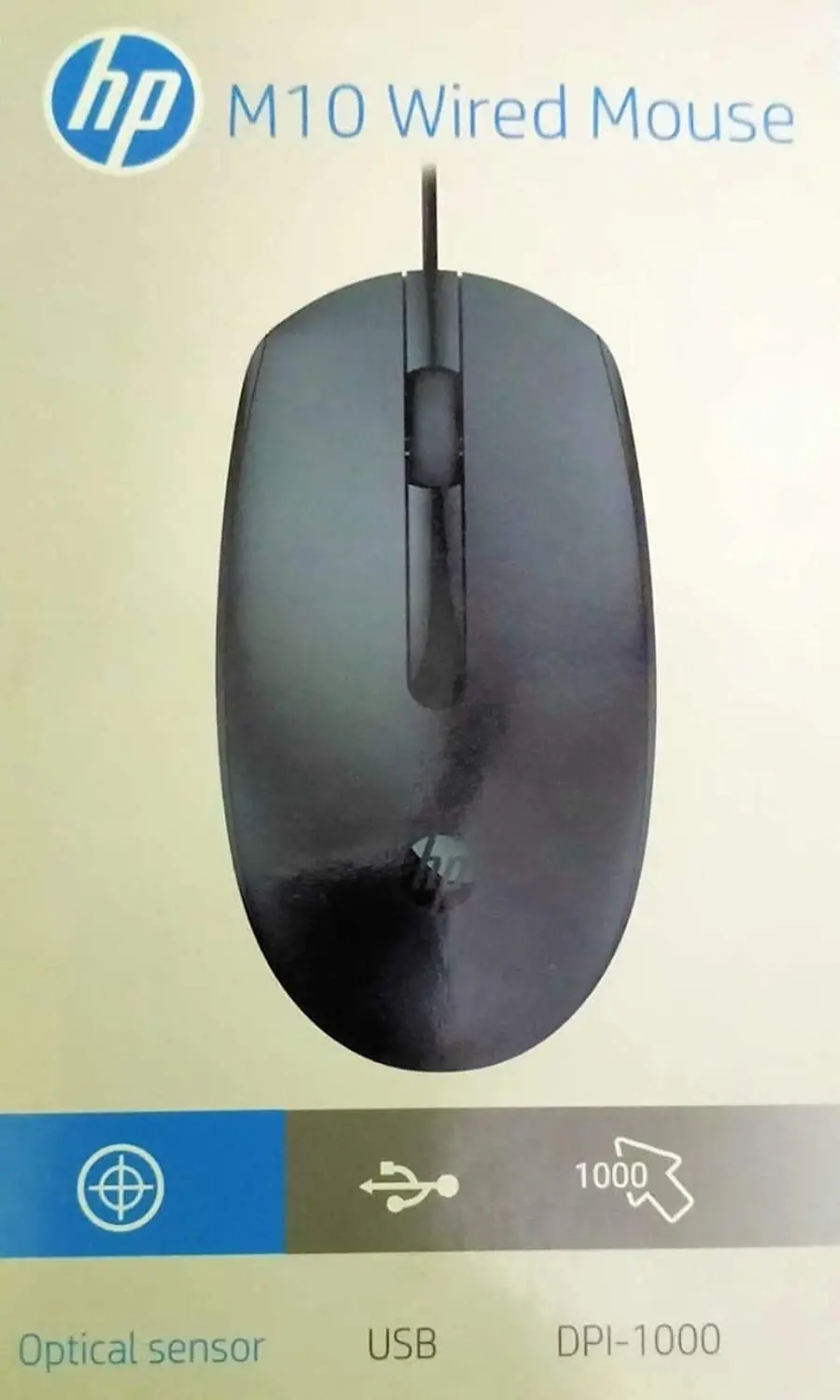 Hp M10 Wired Usb Mouse With 3 Buttons High Definition 1000Dpi Optical Tracking And Ambidextrous Design 1
