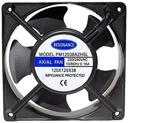 220V Ac Power Cooling Fan Axial Metal Black Fan 1