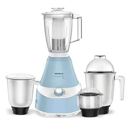 Havells Energia 750 Watt Mixer Grinder With 4 Jar (Blue) 1