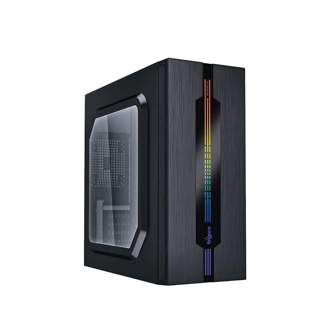 Fingers Rgb-Bruno (Sg) Computer Case (With Side Transparent Glass Full Atx Pc Cabinet With Argb Leds) 1