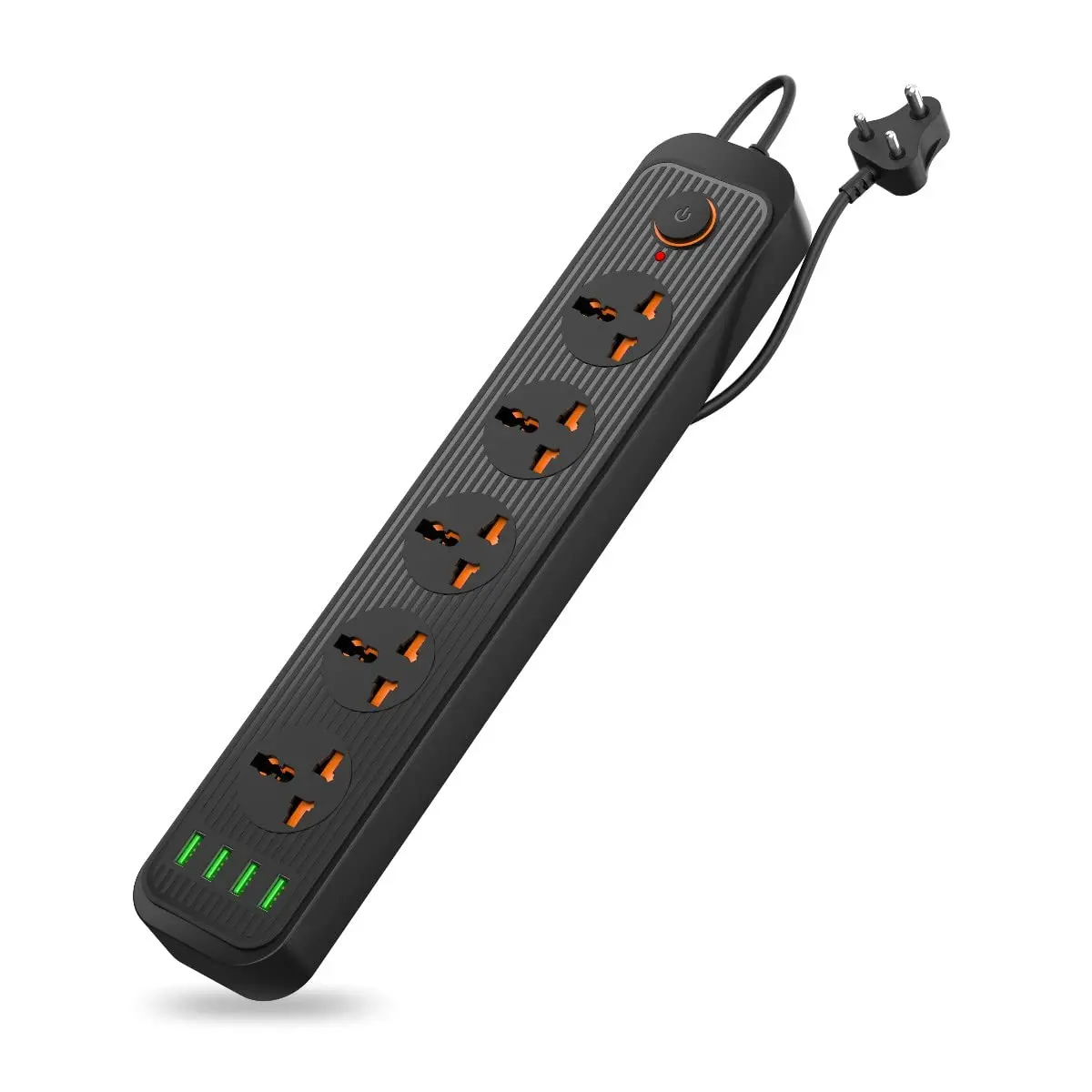 Portronics Power Plate 6 With 4 Usb Port + 5 Power Sockets 2500W Surge Protector/Power Converter, Cord Length 3Mtr (Black) 1