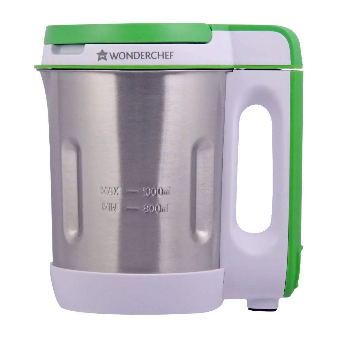 Wonderchef Automatic Soup Maker | 1.0 Litre | 800 Watts Heater | Ss Blades & Bowl (Jug) | Soup In Just 20 Mins | 2 Years Warranty | White, Green & Steel 1