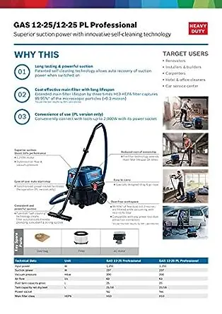 Bosch Gas 12-25 1250 W 21 L Vacuum Cleaner 2
