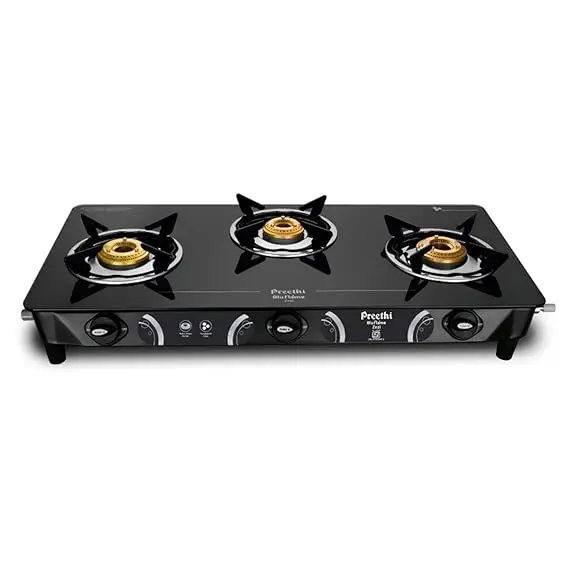 Preethi Zeal 3 Burner Glass Top Gas Stove 1