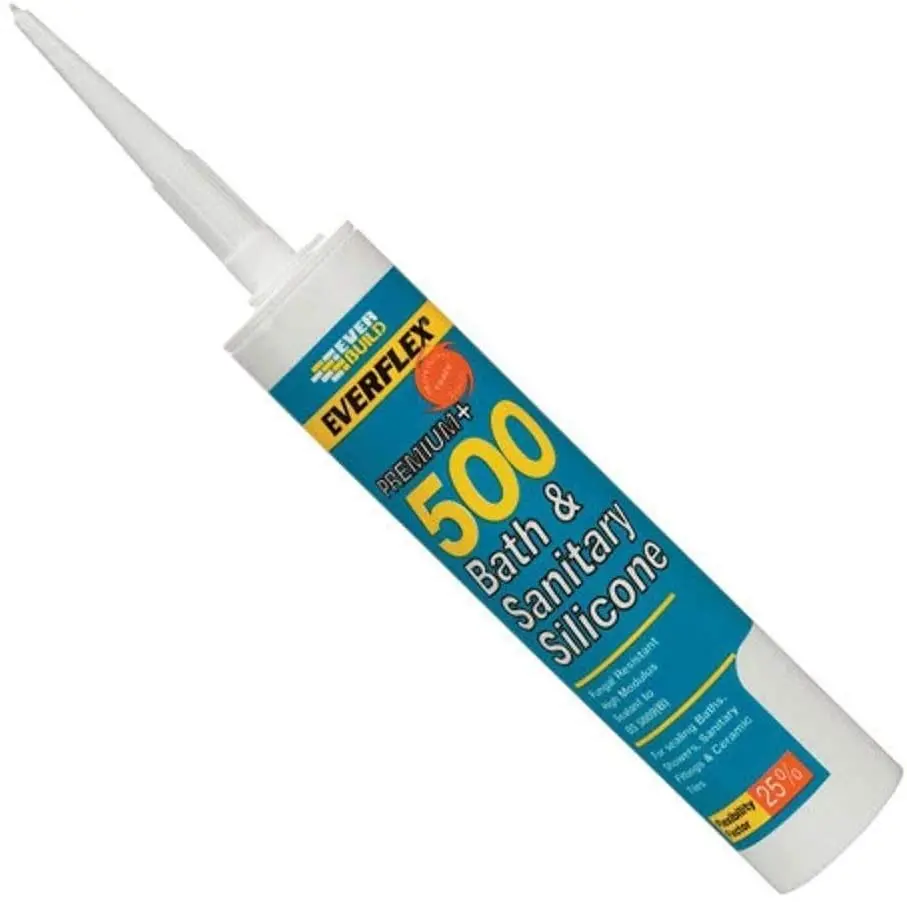 Everbuild Everflex Premium+ 500 Bath & Sanitary Silicone 295Ml 1