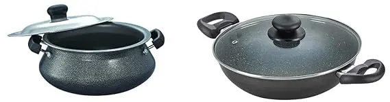 Prestige Omega Dlx Granite Kadai 240 Mm With Lid 36310 1