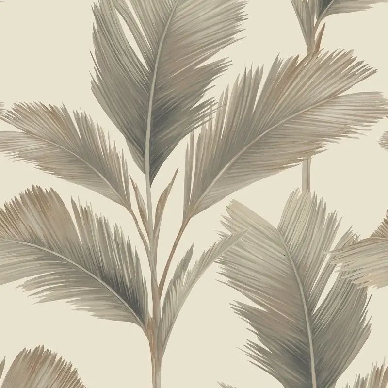 Kailani Palm Leaf Wallpaper Beige/ Cream Sample 1