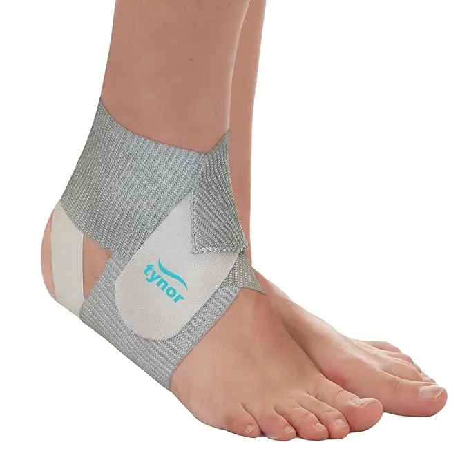 Tynor Ankle Wrap Sleek Elastic,D-57 Grey, Universal, 1 Unit 1