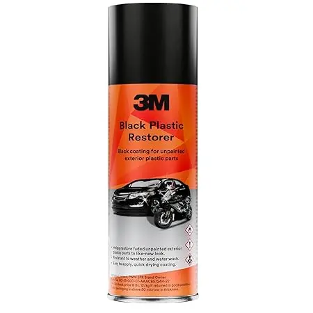 3M Black Plastic Restorer, Black Coating For Unpainted Exterior Plastic Parts (270G, Pack Of 1) 1