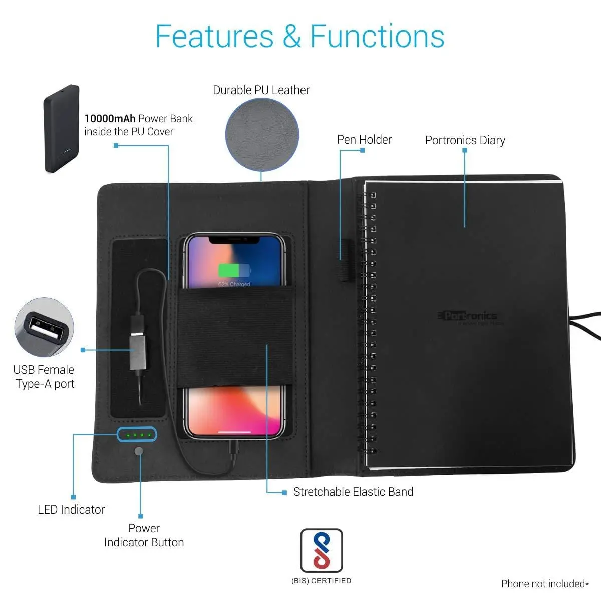 Portronics Power Wallet Por-262, 10000 Mah Power Bank 2