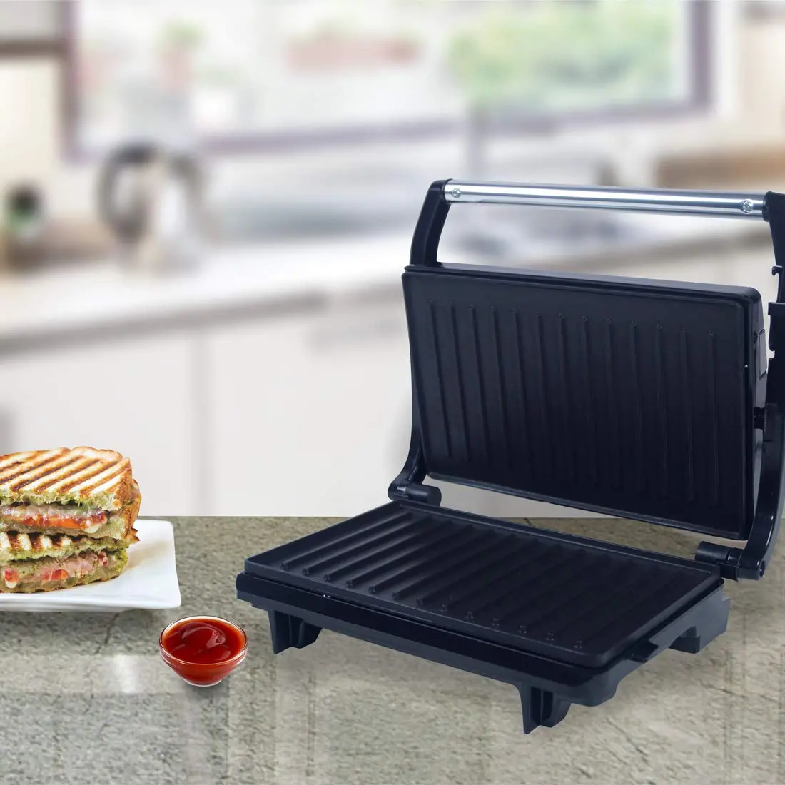 Wonderchef Sanjeev Kapoor 640-Watt Grill Sandwich Maker & Tandoor Mini (Black) 1