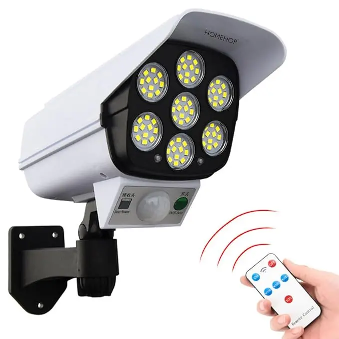 Dealsplant Solar Light Outdoor 77 Led Motion Sensor Security Camera Shaped Wall Lamp Waterproof For Home,Outdoor,Garden With Remote Control. 1