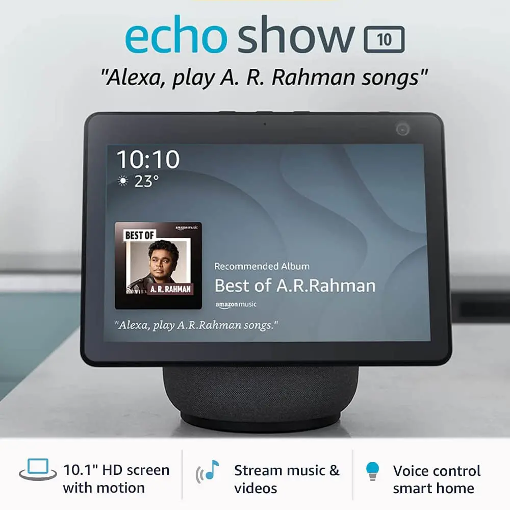 Amazon Echo Show 10- 10.1" Hd Smart Display With Motion, Premium Sound And Alexa (Black) 1
