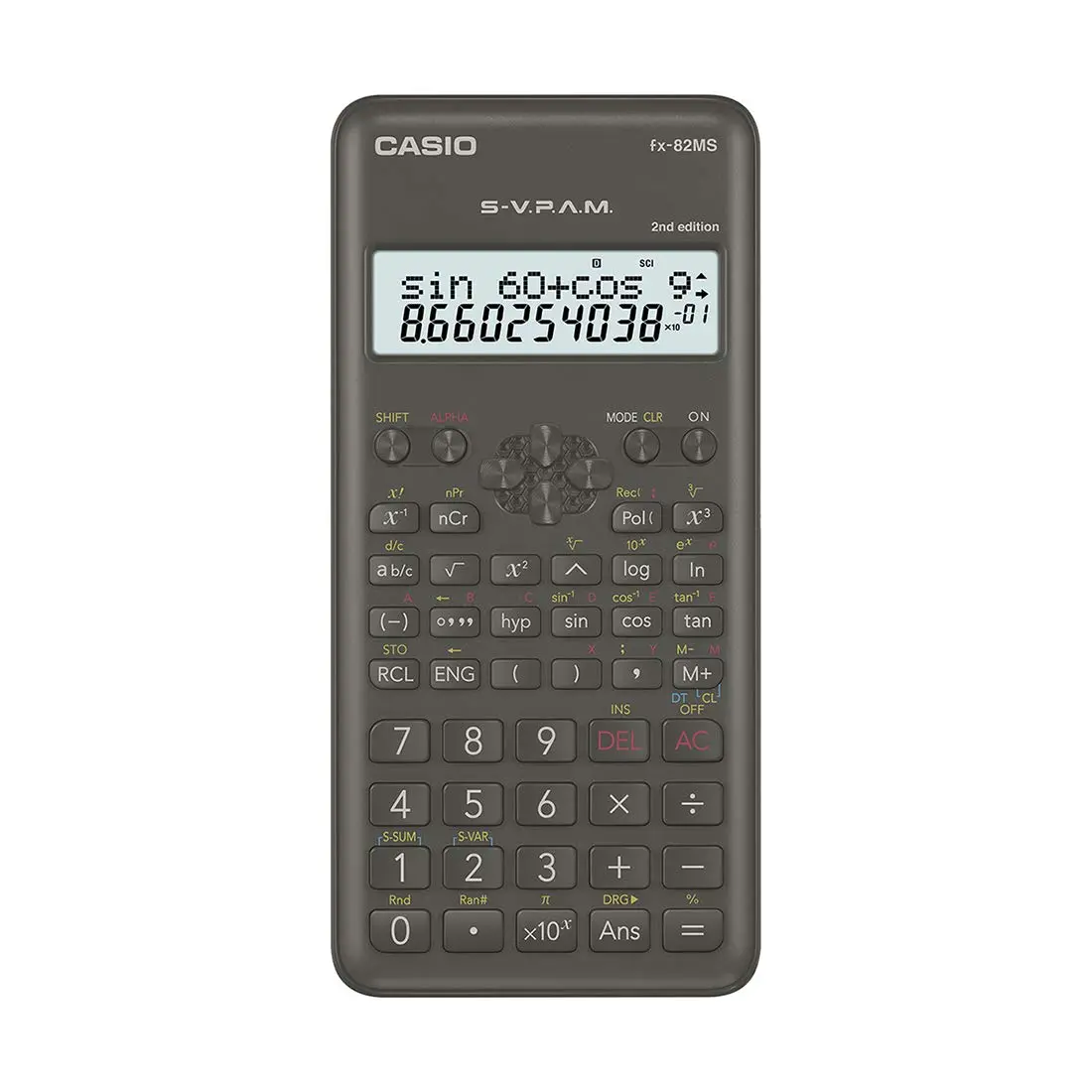Casio Fx-82Ms 2Nd Gen Non-Programmable Scientific Calculator, 240 Functions And 2-Line Display, Black 1