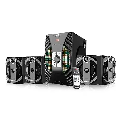 Intex Dazzle Fmub 4.1 Multimedia Bluetooth Speaker Usb Playability Powerful Audio Effect (Black) 1