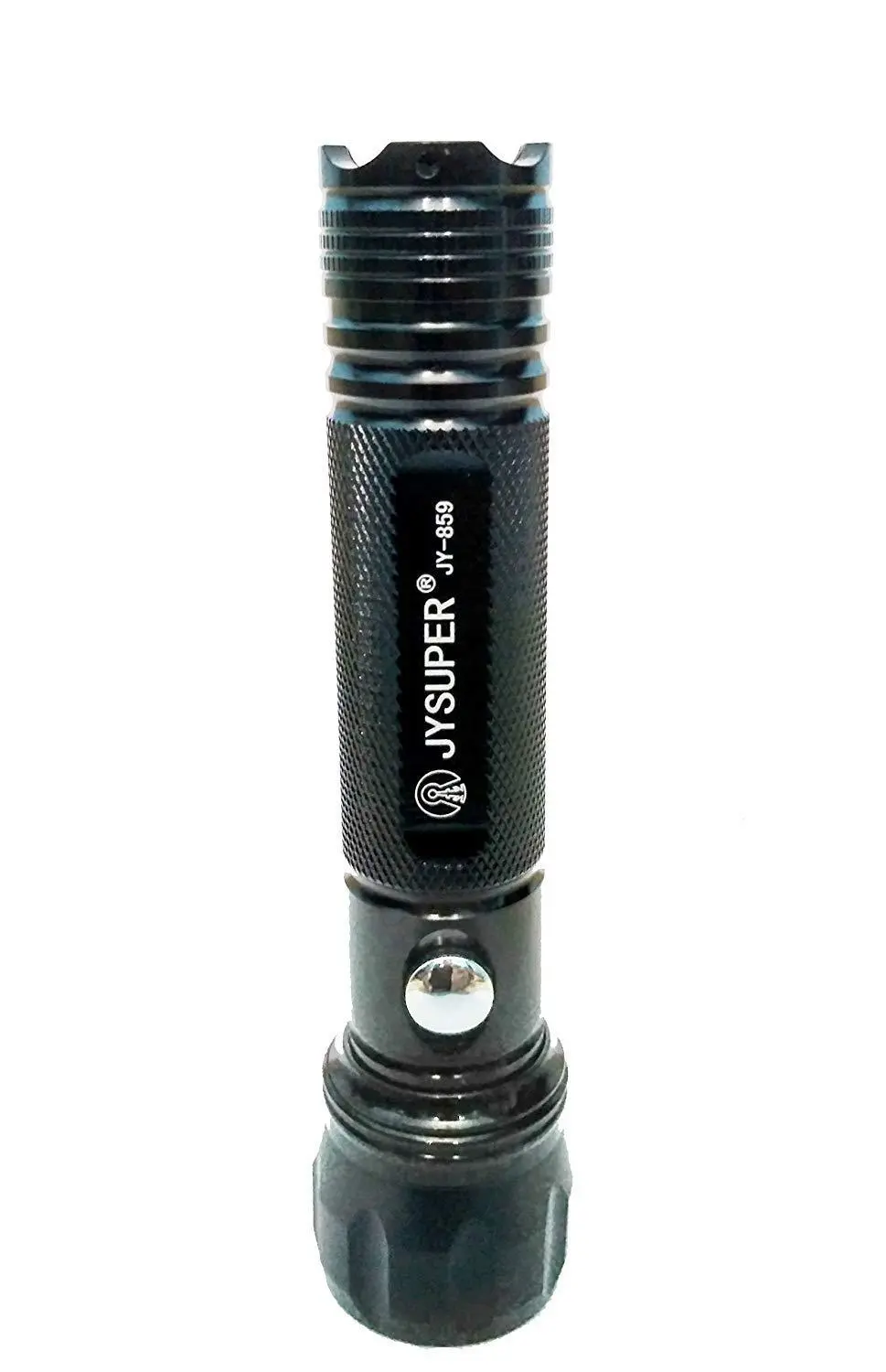 Jy Super Metal Flashlight Torch - 200M (Black) 1