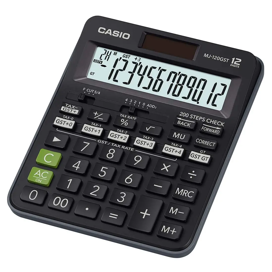 Casio Mj-120Gst Gst Calculator (Black) Gst Calculator For Easy And Fast Gst Calculation (Price Plus Gst, Price Less Gst, And Total Gst Calculation) 1